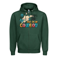 Sports Green western turquoise put em up cowboy Zipper Hoodie - MaliasSmallBusiness