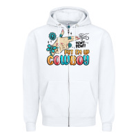 White western turquoise put em up cowboy Zipper Hoodie - MaliasSmallBusiness