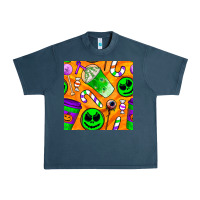 Midnight Navy halloween snacks seamless pattern Urban Heavy Tee - BundleAndBundleShop