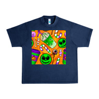 Navy halloween snacks seamless pattern Urban Heavy Tee - BundleAndBundleShop