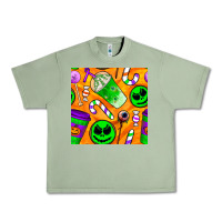 Oil Green halloween snacks seamless pattern Urban Heavy Tee - BundleAndBundleShop