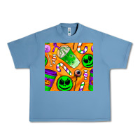Pebble Blue halloween snacks seamless pattern Urban Heavy Tee - BundleAndBundleShop