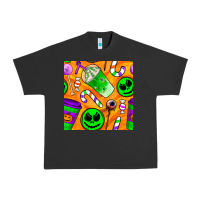 Pigment Black halloween snacks seamless pattern Urban Heavy Tee - BundleAndBundleShop