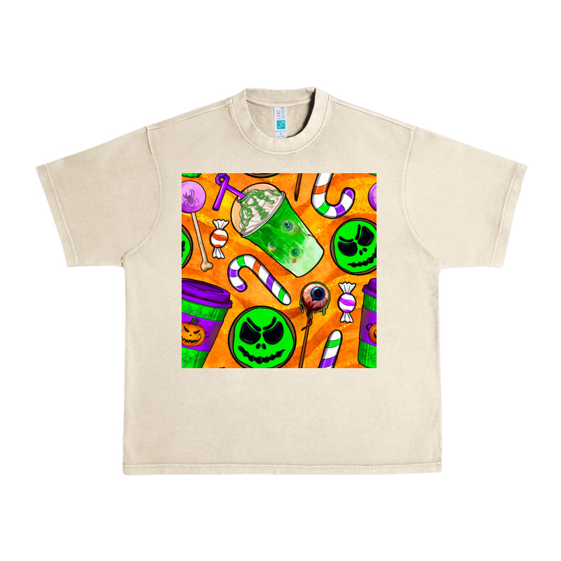 Halloween Snacks Seamless Pattern Urban Heavy Tee by BundleAndBundleShop | Teevron
