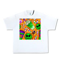 White halloween snacks seamless pattern Urban Heavy Tee - BundleAndBundleShop