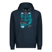Navy The Ocean Is Calling Premium Hoodie - Bettercallsaul
