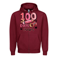 Burgundy 100 days sharper school Zipper Hoodie - MaliasSmallBusiness