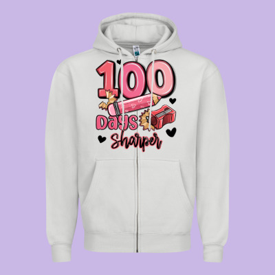 100 Days Sharper School Zipper Hoodie Designed By Maliassmallbusiness