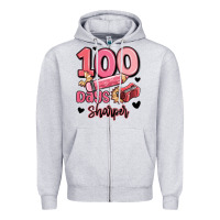 Heather Grey 100 days sharper school Zipper Hoodie - MaliasSmallBusiness