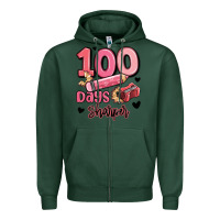 Sports Green 100 days sharper school Zipper Hoodie - MaliasSmallBusiness