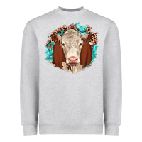 Heather Grey hareford leopard gemstone Heavyweight Sweatshirt - JahusDesignShop
