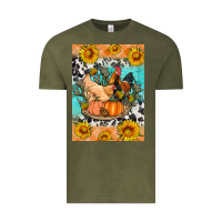Vintage Olive fall coop animals Vintage Tee - Artiststas