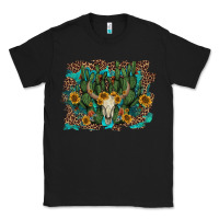 Black leopard bull skull cactus sunflowers Classic Tee - AdoDesignShop