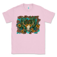 Bubblegum Pink leopard bull skull cactus sunflowers Classic Tee - AdoDesignShop