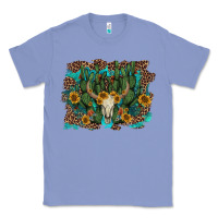 Colony Blue leopard bull skull cactus sunflowers Classic Tee - AdoDesignShop