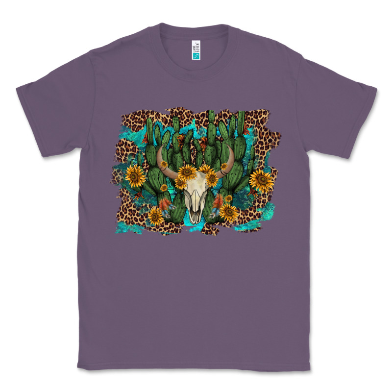 Leopard Bull Skull Cactus Sunflowers Classic Tee by AdoDesignShop | Teevron