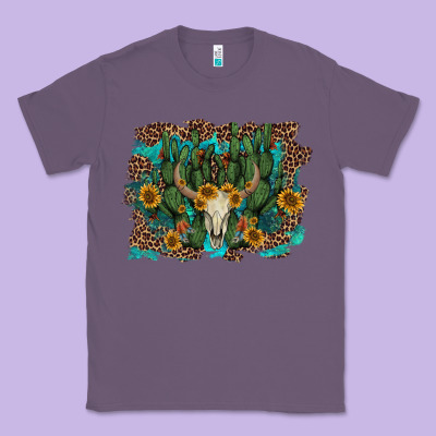 Leopard Bull Skull Cactus Sunflowers Classic Tee Designed By Adodesignshop