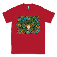 Red leopard bull skull cactus sunflowers Classic Tee - AdoDesignShop