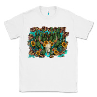 White leopard bull skull cactus sunflowers Classic Tee - AdoDesignShop