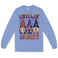 Colony Blue Chilling with my gnomies with usa Long Sleeve Tee - NancyCooperArtShop
