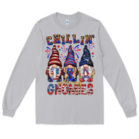 Moon Dust Chilling with my gnomies with usa Long Sleeve Tee - NancyCooperArtShop