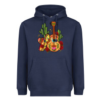 Navy mexican guitar Heavyweight Hoodie - LillyAllenDesigns