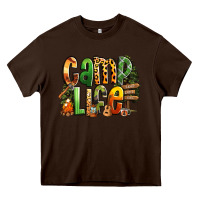 Chocolate Brown camp life Heavy Core Tee - RanaPortraitStore