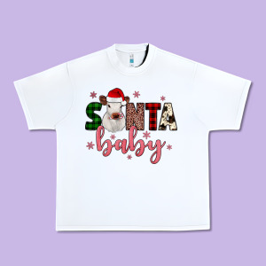 Santa Baby Cow Urban Heavy Tee Designed By Jahusdesignshop