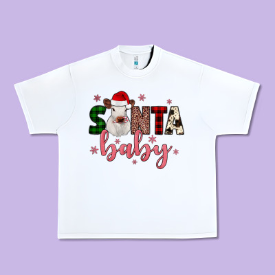 Santa Baby Cow Urban Heavy Tee Designed By Jahusdesignshop