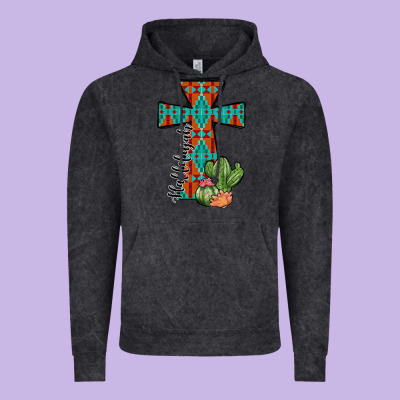 Aztec Cactus Cross Vintage Hoodie Designed By Jahusdesignshop