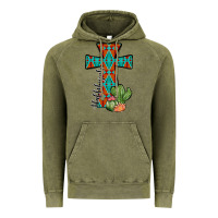 Vintage Olive aztec cactus cross Vintage Hoodie - JahusDesignShop