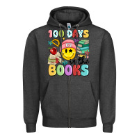 Charcoal Heather 100 days in the books Zipper Hoodie - MaliasSmallBusiness