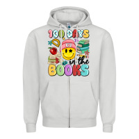 Dove Grey 100 days in the books Zipper Hoodie - MaliasSmallBusiness