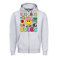 Heather Grey 100 days in the books Zipper Hoodie - MaliasSmallBusiness