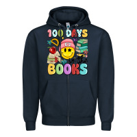 Navy 100 days in the books Zipper Hoodie - MaliasSmallBusiness
