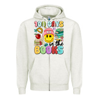 Oatmeal Heather 100 days in the books Zipper Hoodie - MaliasSmallBusiness