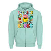 Seafoam 100 days in the books Zipper Hoodie - MaliasSmallBusiness