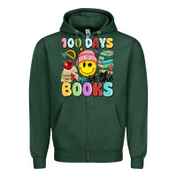 Sports Green 100 days in the books Zipper Hoodie - MaliasSmallBusiness
