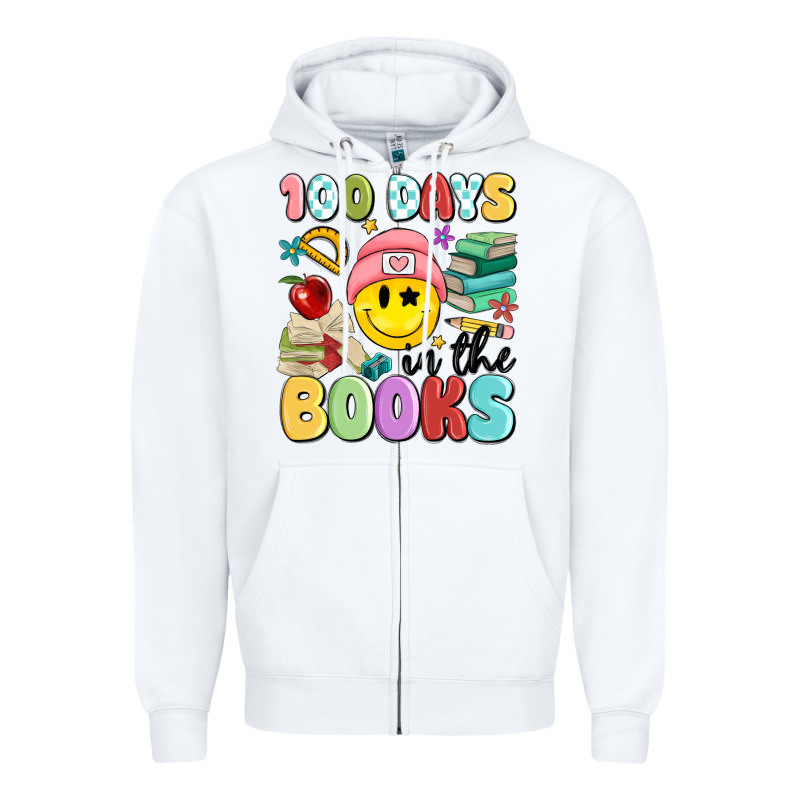 100 Days In The Books Zipper Hoodie by MaliasSmallBusiness | Teevron