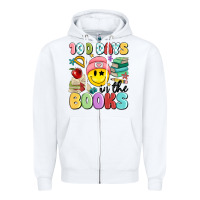 White 100 days in the books Zipper Hoodie - MaliasSmallBusiness