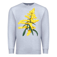 Heather Grey Botanical Goldenrod Premium Sweatshirt - LillyAllenDesigns