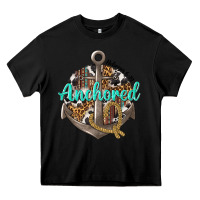 Black anchored hebrews 6 19 Heavy Core Tee - texasbilliewilder