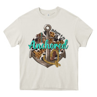 Cream anchored hebrews 6 19 Heavy Core Tee - texasbilliewilder