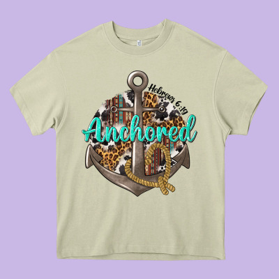 Anchored Hebrews 6 19 Heavy Core Tee Designed By Texasbilliewilder
