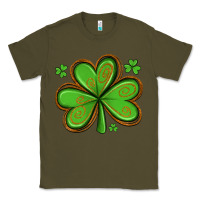 Army Green st patricks day shamrock with glitter Classic Tee - Artiststas