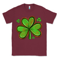 Burgundy st patricks day shamrock with glitter Classic Tee - Artiststas