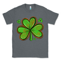 Charcoal Heather st patricks day shamrock with glitter Classic Tee - Artiststas