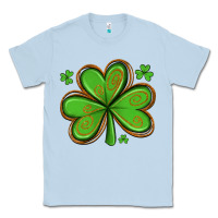 Dusty Blue st patricks day shamrock with glitter Classic Tee - Artiststas