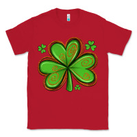 Red st patricks day shamrock with glitter Classic Tee - Artiststas