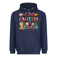 Navy but first cafecito y chisme Heavyweight Hoodie - LillyAllenDesigns